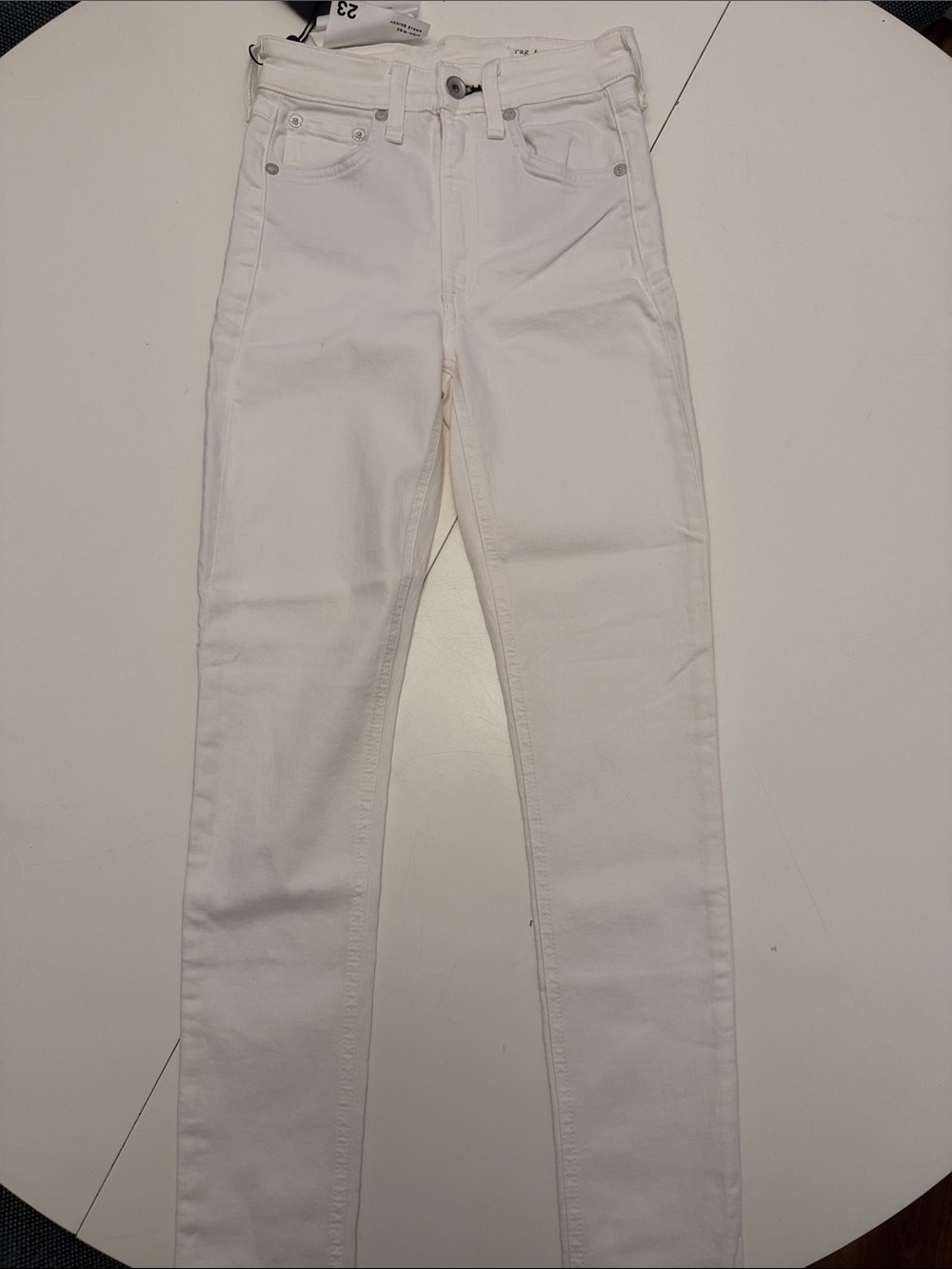 rag & bone White Label High Ankle Skinny Jeans - White